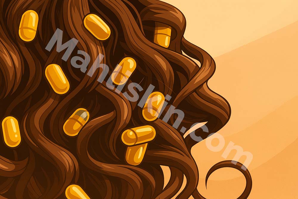 بهترین قرص های تقویت مو شامل قرص پریورین و فیتو در کنار محصولات مراقبت مو، برای درمان ریزش و تقویت رشد مو – ماهلی اسکین